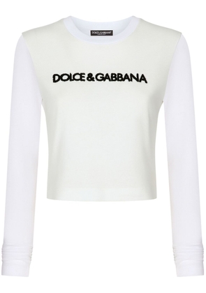 Dolce & Gabbana logo-lettering long-sleeve T-shirt - White