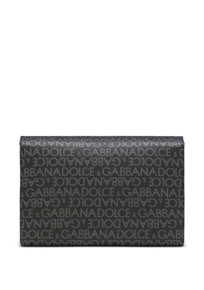 Dolce & Gabbana logo-print leather shoulder bag - Black