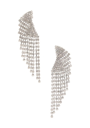 8 Other Reasons Angel Wing Earrings in Metallic Silver.