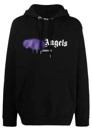 Palm Angels London sprayed-logo hoodie - Black