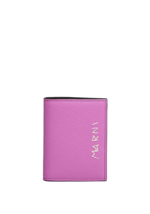 Marni logo-embroidered billfold wallet - Pink