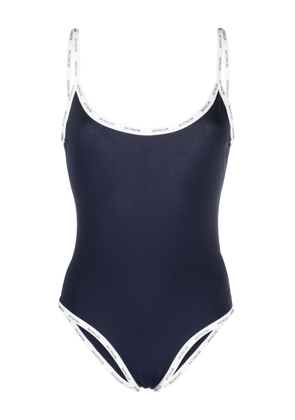 Moncler logo-tape swimsuit - Blue