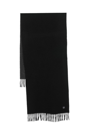 Maison Kitsuné logo-patch wool scarf - Black