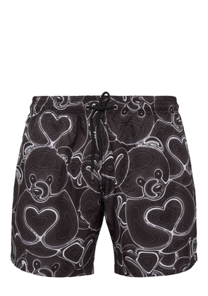 Philipp Plein bear-print swim shorts - Black