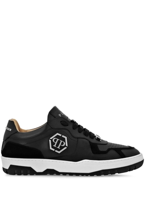 Philipp Plein Hexagon low-top leather sneakers - Black