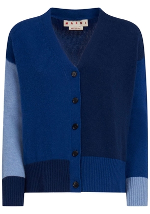 Marni colour-block cashmere cardigan - Blue