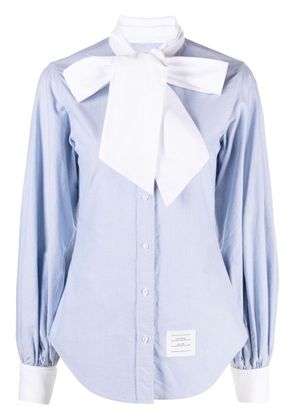 Thom Browne oversized-bow cotton shirt - Blue