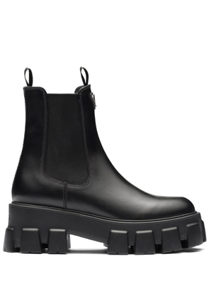 Prada Moonlith brushed leather ankle boots - Black