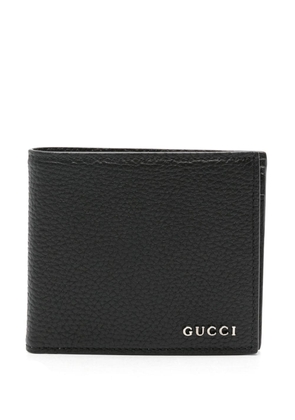 Gucci logo-lettering leather wallet - Black