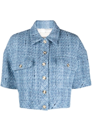 SANDRO short-sleeve tweed jacket - Blue