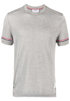 Thom Browne grosgrain-loop short-sleeve T-shirt - Grey