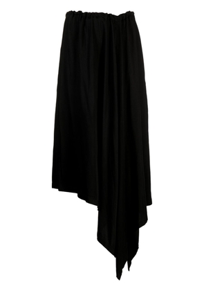 Yohji Yamamoto satin drawstring sarrouel trousers - Black
