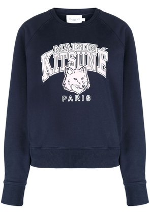 Maison Kitsuné graphic-print cotton sweatshirt - Blue