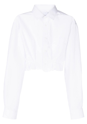 Natasha Zinko pleated poplin cropped shirt - White