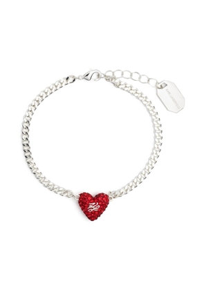 Karl Lagerfeld K/Heart crystal-embellished bracelet - Silver