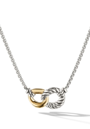 David Yurman sterling silver and 18kt yellow gold Curb Link necklace