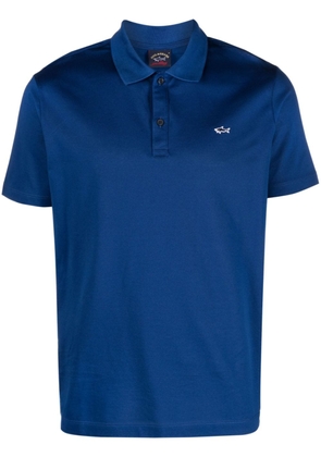 Paul & Shark logo-patch organic-cotton polo shirt - Blue