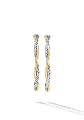 David Yurman 14kt yellow gold and sterling silver Infinity hoop earrings