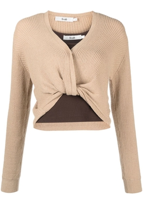 b+ab double-layer knitted top - Brown