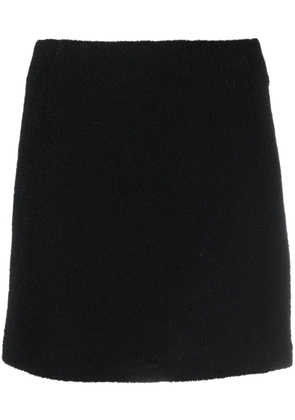 Tagliatore wool blend fleece miniskirt - Black