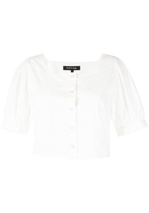 tout a coup broderie-anglaise cropped blouse - White