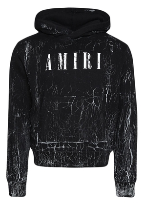 AMIRI cracked logo-print hoodie - Black