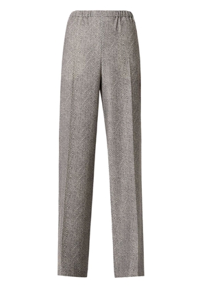 Emporio Armani elasticated-waistband herringbone shorts - Brown