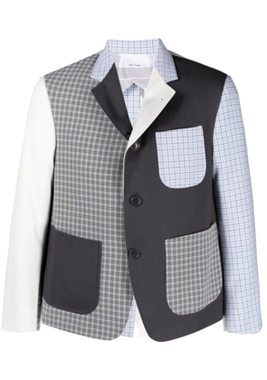 Thom Browne check-pattern single-breasted blazer - Grey