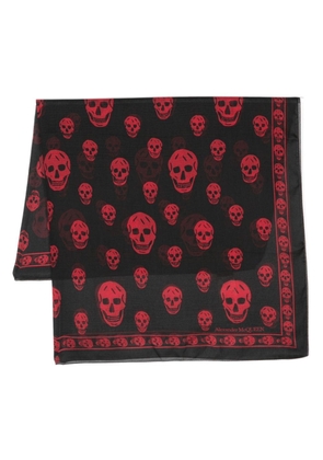 Alexander McQueen skull-print silk scarf - Black