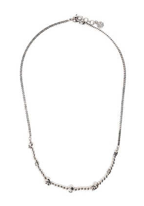 Alexander McQueen skull-charm beaded necklace - Silver