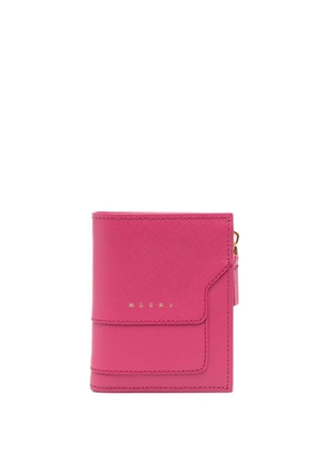 Marni logo-stamp leather wallet - Pink