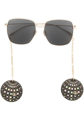 Gucci Eyewear embellished square-frame sunglasses - Gold