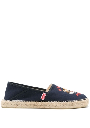Kenzo Tiger Head embroidered espadrilles - Blue