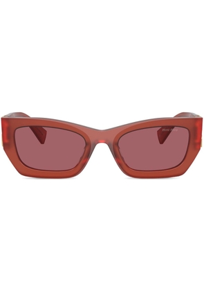 Miu Miu Eyewear Glimpse rectangular-frame tinted sunglasses - Red