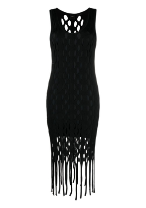 PINKO fringed cut-out maxi dress - Black
