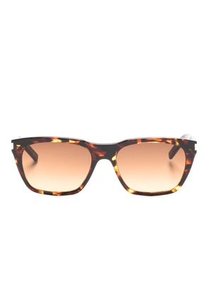 Saint Laurent Eyewear tortoiseshell-effect tinted-lenses sunglasses - Brown