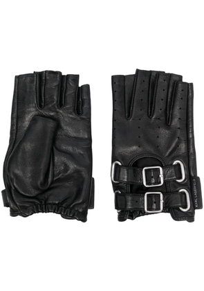 Karl Lagerfeld buckle-detailing leather gloves - Black