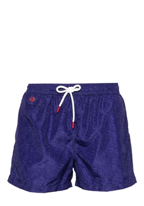 Kiton abstract-print swim shorts - Blue