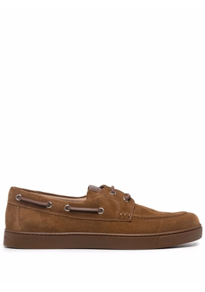 Gianvito Rossi lace-up detail boat shoes - Brown