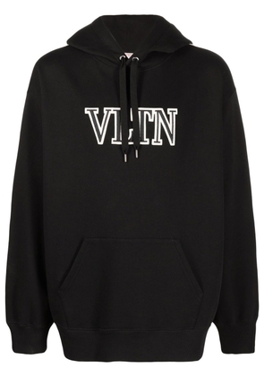 Valentino Garavani logo-print cotton hoodie - Black