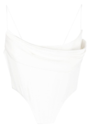 Alex Perry asymmetric draped corset - White