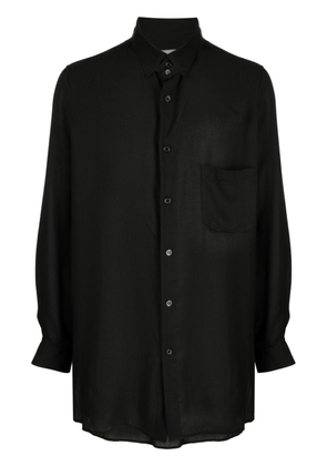 Yohji Yamamoto pointed-collar button-up shirt - Black
