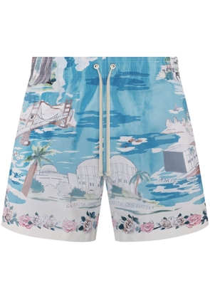 AMIRI graphic-print swim shorts - Blue