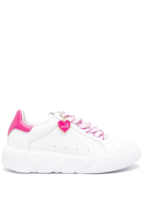 Love Moschino logo-charm leather chunky sneakers - White