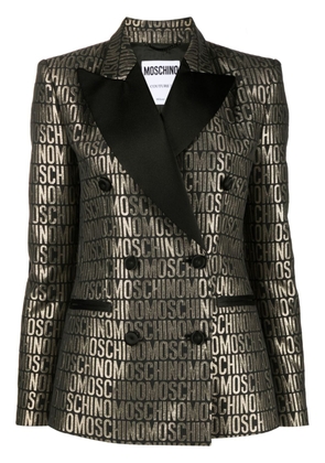 Moschino metallic logo-print blazer - Black