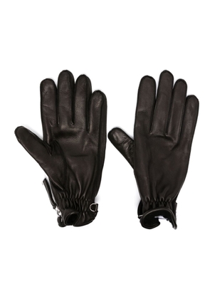 Dsquared2 logo-patch leather gloves - Black