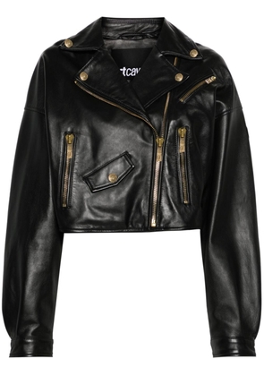 Just Cavalli leather biker jacket - Black