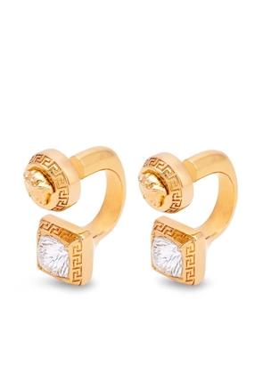 Versace crystal-embellished Greca earrings - Gold