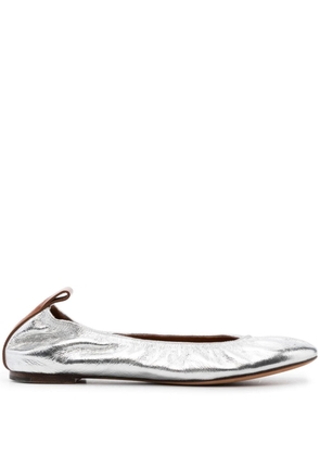 Lanvin metallic leather ballerina shoes - Gold