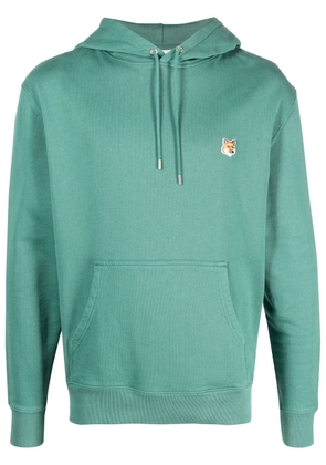 Maison Kitsuné Fox-motif cotton hoodie - Green